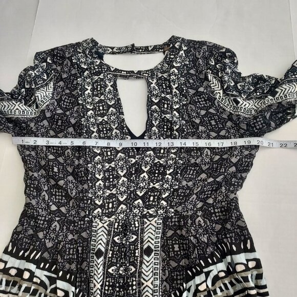 Free People Tegan Border Printed Mini Dress Size 12 - Picture 12 of 16